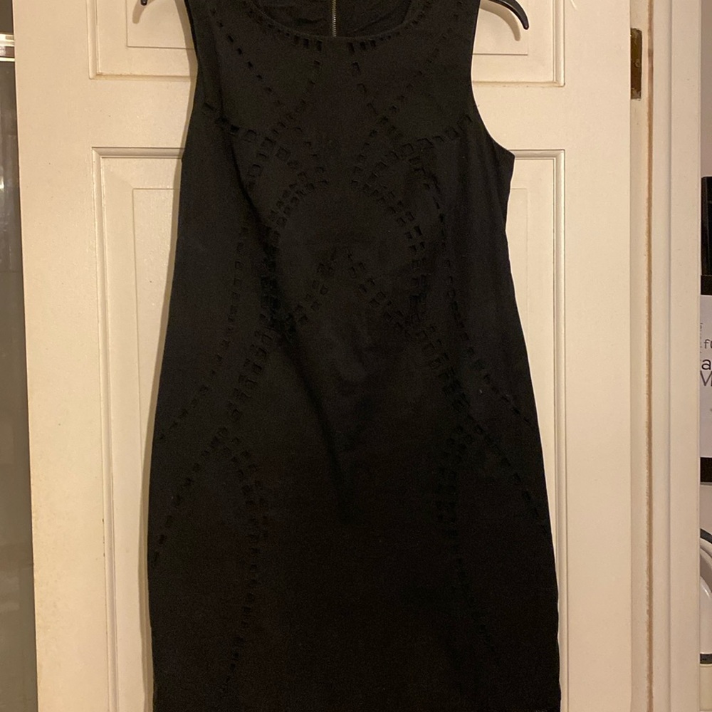 Black Tahari knee length 100% cotton dress